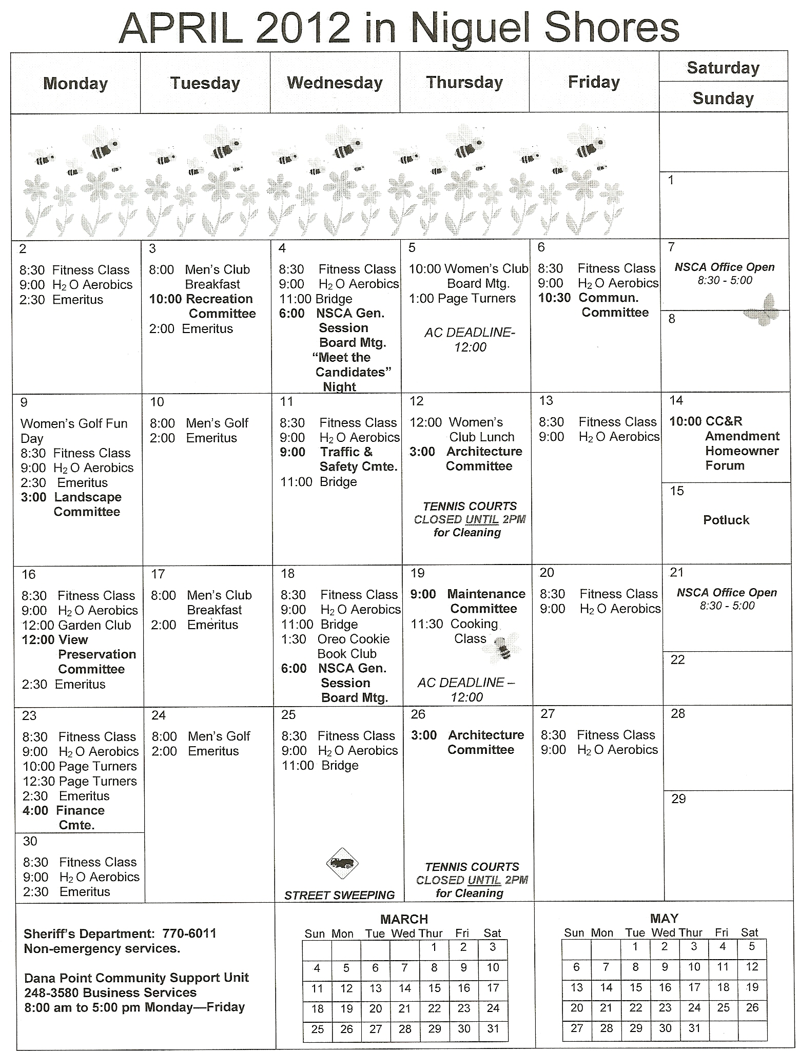 calendar for april