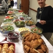 Joann Beattie sets up luncheon buffet